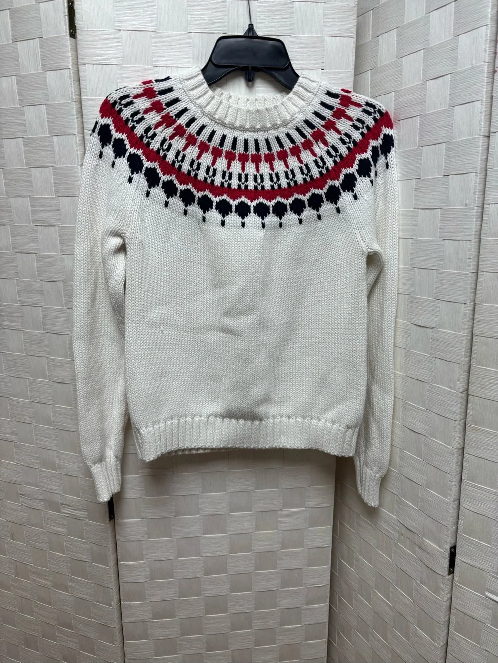J. Crew Mercantile fair isle yoke sweater small